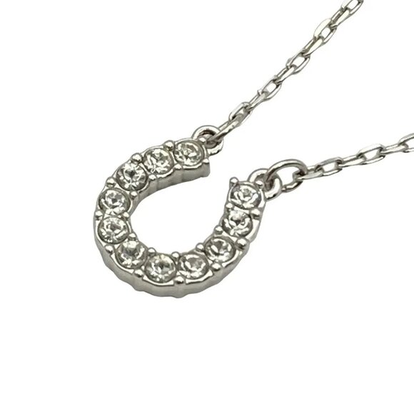 Auth SWAROVSKI - Silver Clear Swarovski Crystal Necklace - Picture 1 of 4